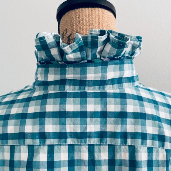 Mens Reworked Shirt Ruffle Collar Long Sleeve Button Down Light Weight Shirt - Picture 5 of 6